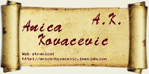 Anica Kovačević vizit kartica